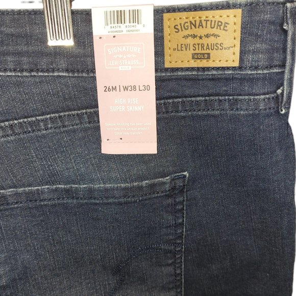 Signature Levi Strauss High Rise Super Skinny Jeans Women's Size 26M NWT - Picture 5 of 6